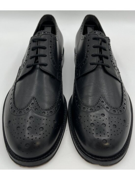 Brooks Brothers Wingtip Oxford Dress Shoes Black Leather Size 9 Made in Italy main image 9
